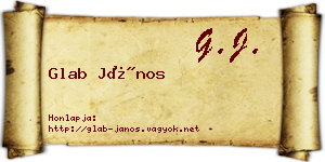 Glab János névjegykártya